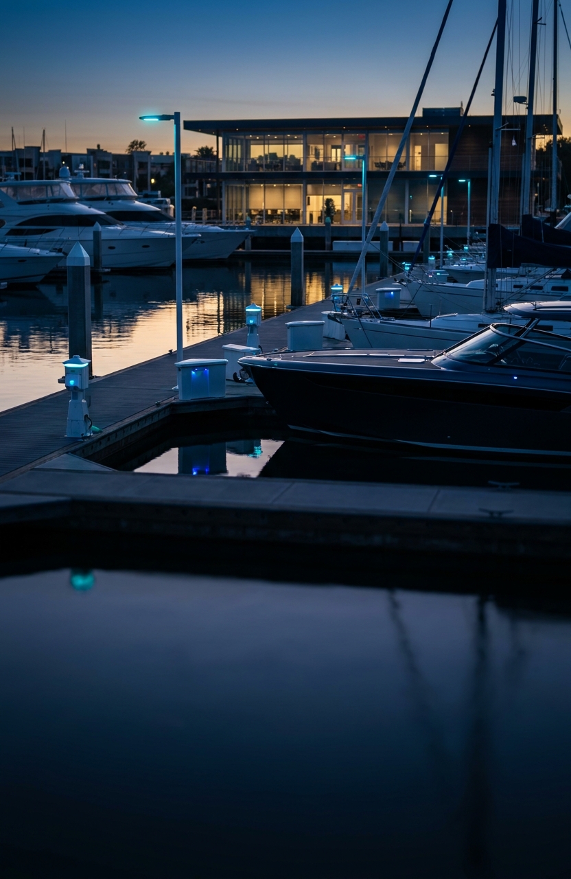 Marina-grade WiFi access point on a piling